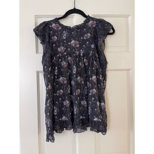 ULLA JOHNSON SILK FLORLA BLOUSE SIZE MEDIUM